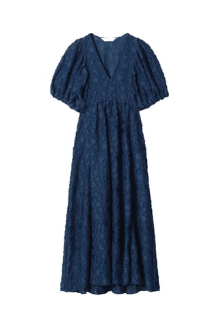 Vestido estilo patinadora em renda - Azul-marinho