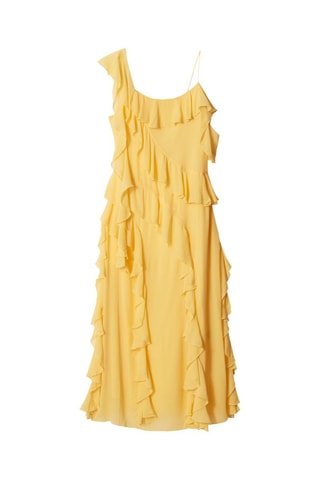 Vestido com folhos - Amarelo
