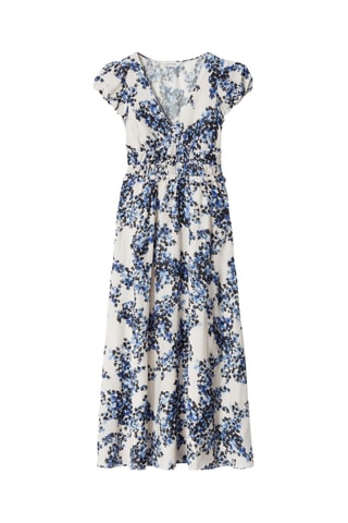 Vestido comprido em linho - Bege
