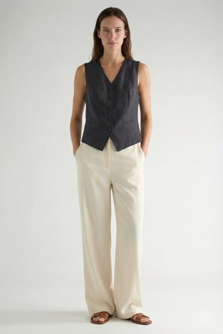 Gilet de costume en lin  - Noir