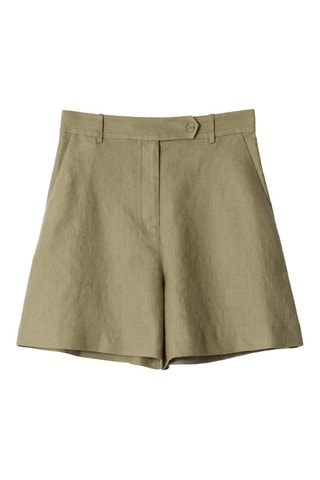 Short en lin - Kaki