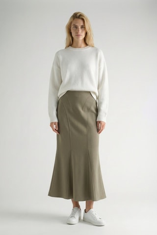 Jupe midi - Kaki