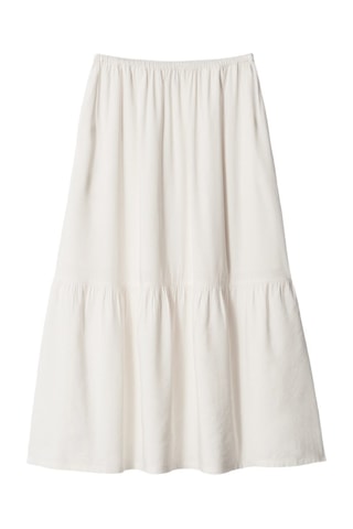 Jupe midi en lin - Blanc