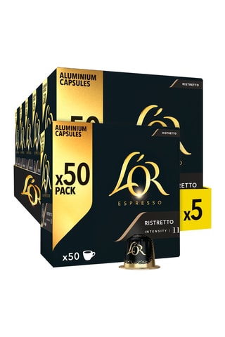 250 cápsulas - Café Ristretto - Intensidad 11 - 5 x 50 cápsulas L'Or Espresso