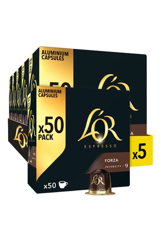 250 cápsulas - Café Forza - Intensidad 9 - 5 x 50 cápsulas L'Or Espresso