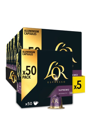 250 cápsulas - Café Supremo - Intensidad 10 - 5 x 50 cápsulas L'Or Espresso