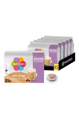 105 dosettes Tassimo - Café au lait - 5 x 21 dosettes