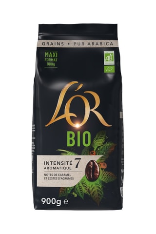 4 x 900 g - Café en grano L'Or ecológico - Intensidad 7