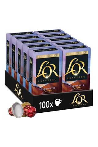 100 cápsulas Espresso Scandinavia lungo - Intensidad 7 - 10 x 10 cápsulas L'Or Espresso