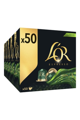 250 cápsulas - Espresso Brasil - Intensidad 8 - 5 x 50 cápsulas L'Or Espresso
