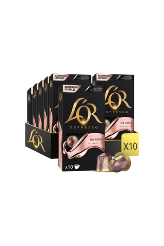 100 cápsulas - Café Or rose - Intensidad 7 - 10 x 10 cápsulas L'Or Espresso
