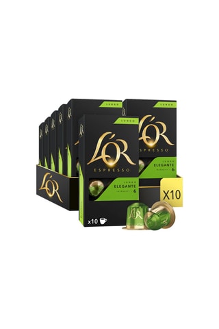 100 cápsulas - Café Lungo Elegante - Intensidad 6 - 10 x 10 cápsulas L'Or Espresso