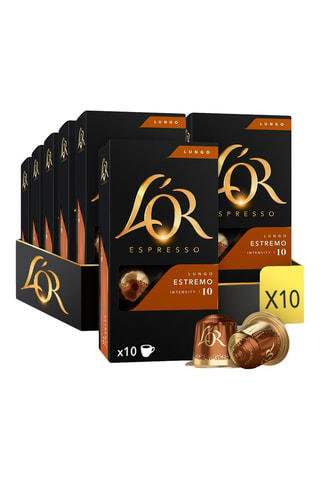 100 cápsulas - Café Lungo Estremo - Intensidad 10 - 10 x 10 cápsulas L'Or Espresso