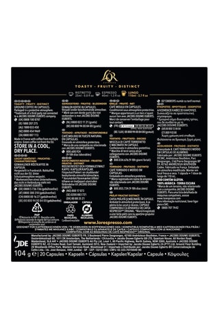 200 cápsulas - Café Lungo Profondo - Intensidad 8 - 10 x 20 cápsulas L'Or Espresso