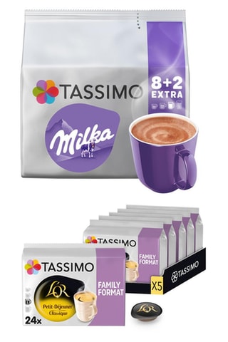 50 dosettes Tassimo - Milka + 120 dosettes Tassimo - L'Or Café Petit déjeuner Classique