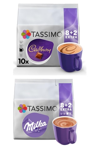 50 dosettes Tassimo - Cadbury Chocolat chaud + 50 dosettes Tassimo - Milka - 5 x 10 dosettes