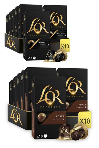 200 cápsulas L'Or Espresso - Café Ristretto - Intensidad 11 + 200 cápsulas L'Or Espresso - Café Forza - Intensidad 9