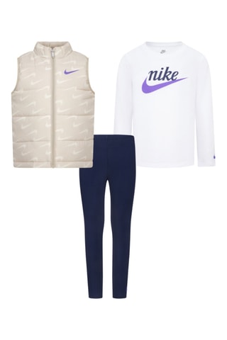 Ensemble 3 pièces First Impressions - Nike - Blanc, beige et bleu