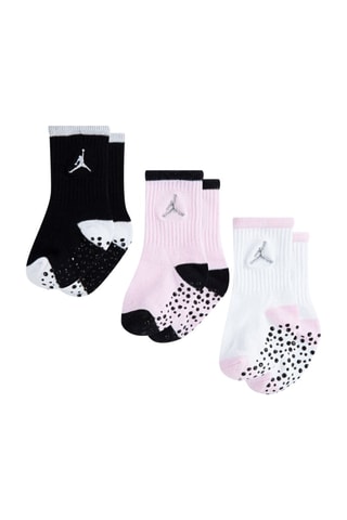 3 paires de chaussettes antidérapantes Speckle - Jordan - Blanc, noir et rose