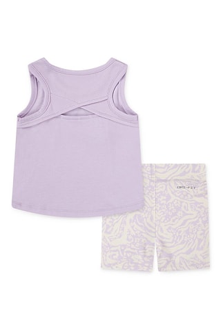 Camiseta de tirantes y mallas - Blanco y violeta