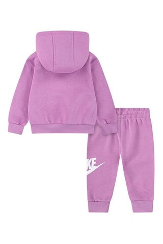 Sudadera con capucha y pantalón de chándal polar - Blanco y rosa