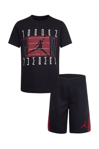 T-shirt et short - Blanc, noir et rouge
