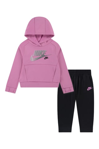 Conjunto de sudadera con capucha y pantalón - Negro