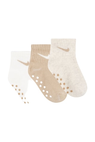 3 pares de calcetines antideslizantes - Beige, blanco y marrón
