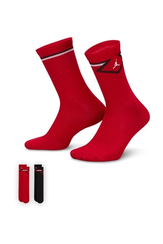 2 paires de chaussettes - Blanc, noir et rouge