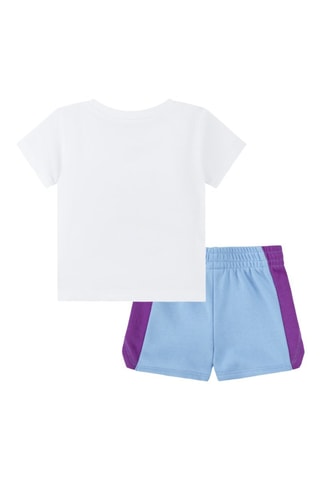 Camiseta y short - Blanco, azul y violeta