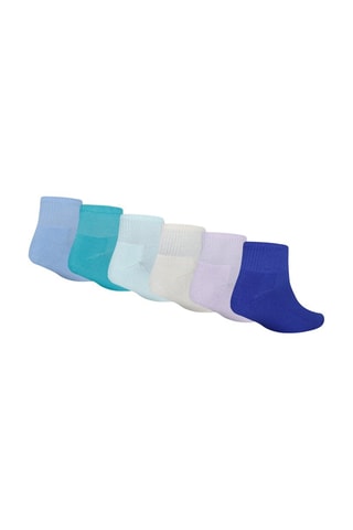 6 paires de chaussettes - Blanc, bleu et violet