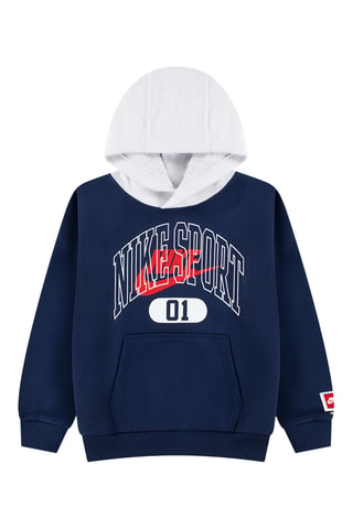 Sweat à capuche - Blanc, beige et bleu