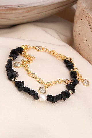 Bracelet - Onyx et perle de culture