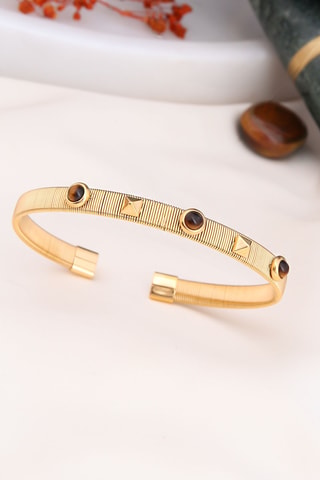 Jonc - Plaqué or jaune et zircons