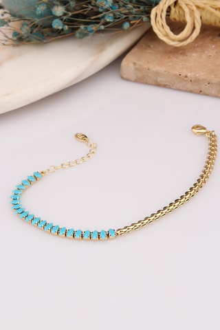 Bracelet - Plaqué or jaune et zircons 