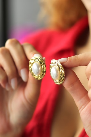 Boucles d’oreilles - Plaqué or jaune et perles de culture