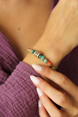 Bracelet - Plaqué or jaune et jaspes