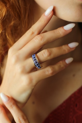 Bague - Plaqué or jaune et zircons