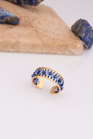Bague - Plaqué or jaune et zircons