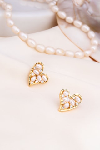 Puces - Plaqué or jaune, perles de culture et zircons