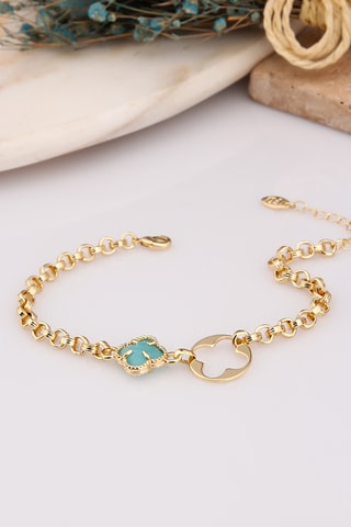 Bracelet - Doré et bleu