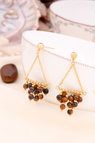 Boucles d'oreilles - Plaqué or jaune et zircons