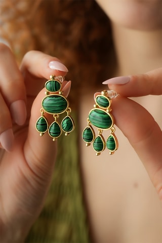 Boucles d’oreilles - Malachites