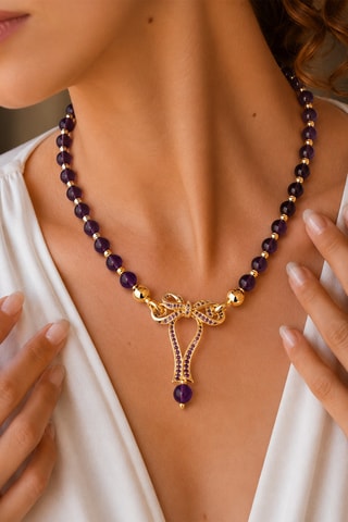 Collier - Améthystes et zircons