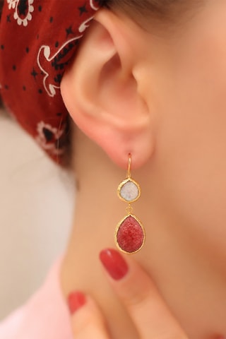 Boucles d'oreilles - Quartz et perles de culture