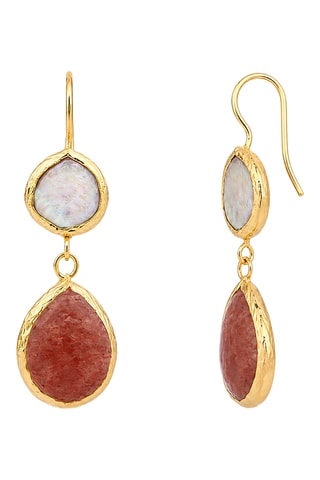 Boucles d'oreilles - Quartz et perles de culture