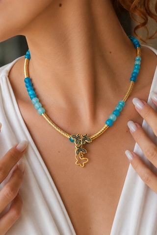 Collier - Opales et zircons