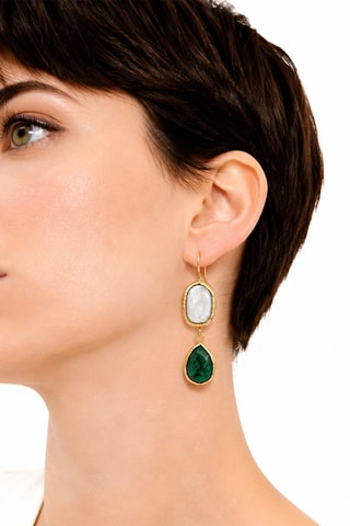 Boucles d'oreilles - Agates et perles de culture