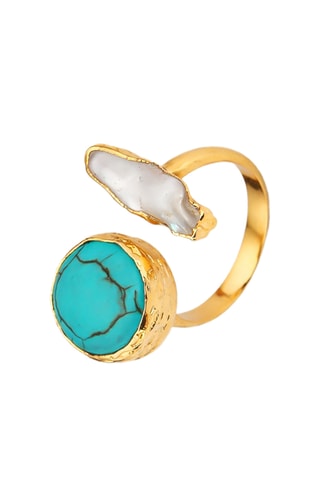 Bague - Turquoise et perle de culture