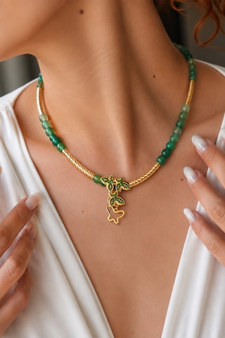 Collier - Opales et zircons